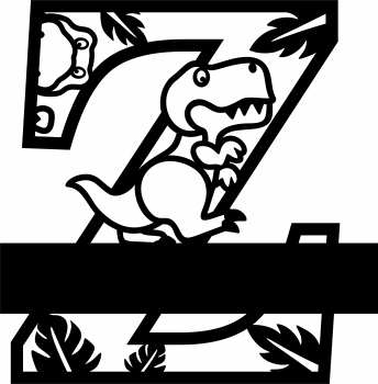 imagem do arquivo vetor para download Letra Z decorativa de Dinossauro