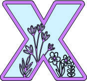 imagem do arquivo vetor para download Letra floral X