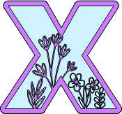 imagem do arquivo vetor para download Letra floral X