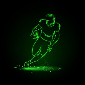 imagem do arquivo vetor para download Logótipos Neon Jogador de Futebol americano