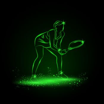 imagem do arquivo vetor para download Logótipos Neon Jogadora de tenis