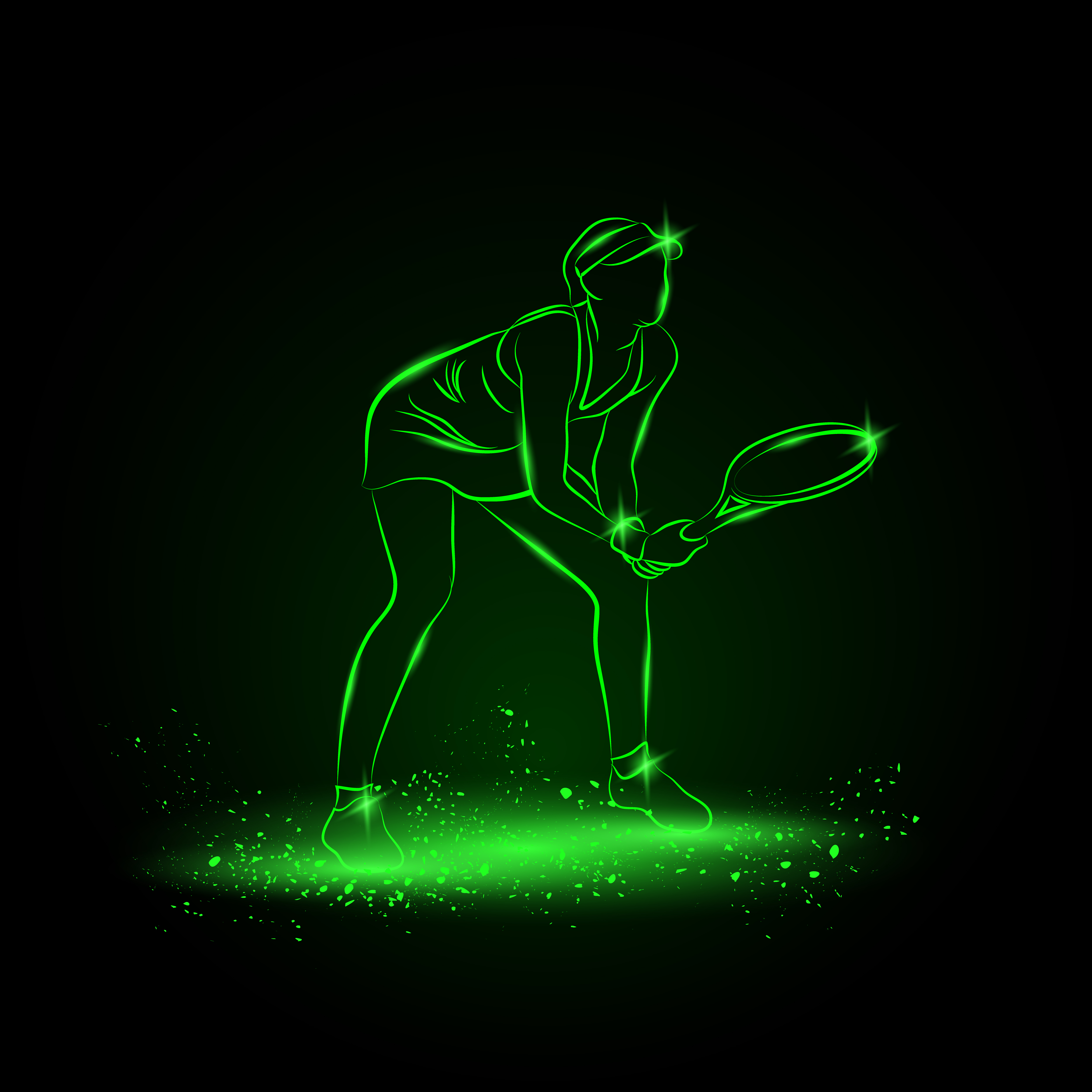 imagem do arquivo vetor para download Logótipos Neon Jogadora de tenis