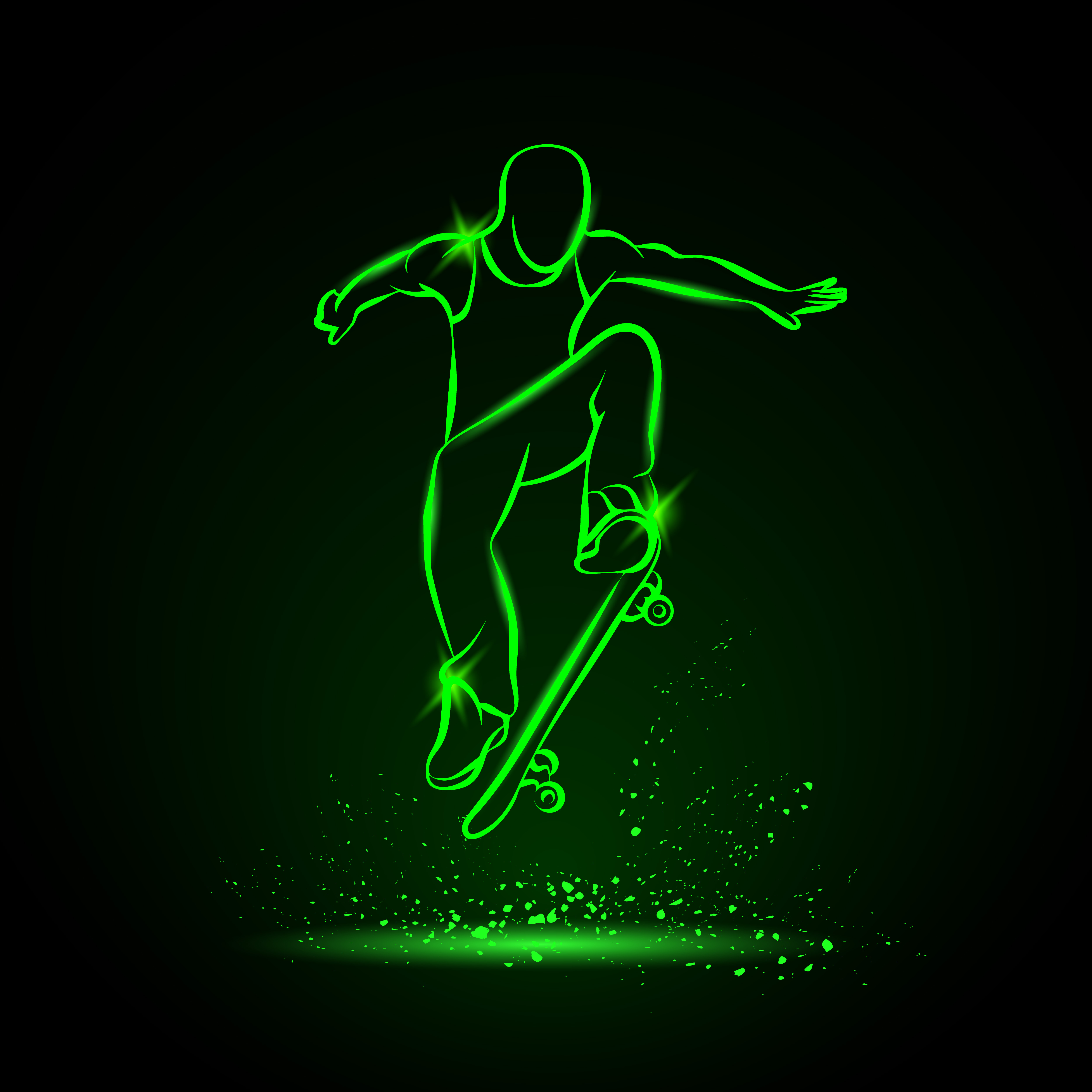 imagem do arquivo vetor para download Logótipos Neon Skate