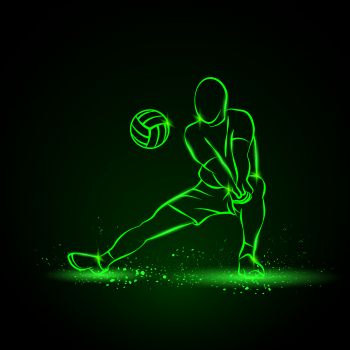 imagem do arquivo vetor para download Logótipos Neon volleyball