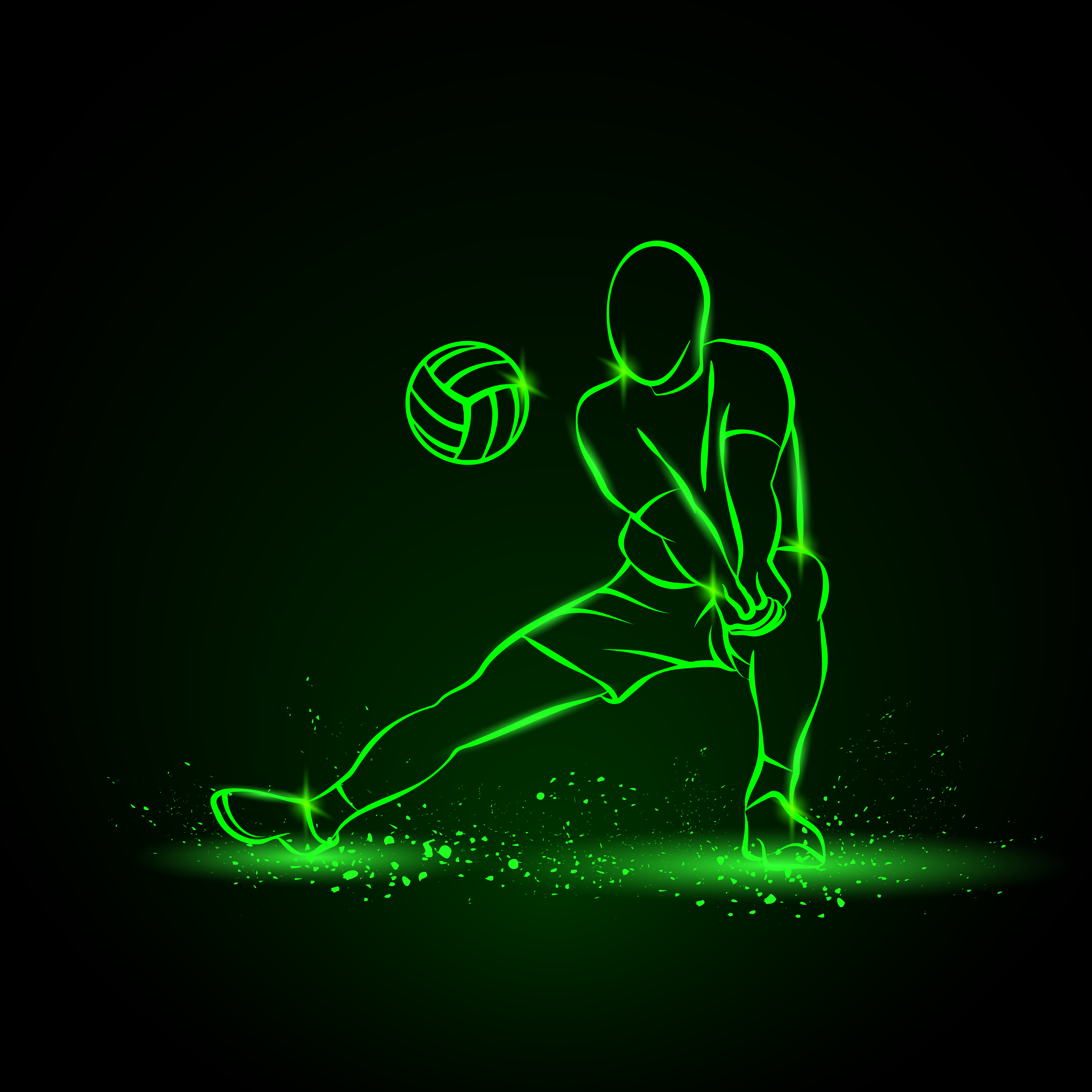 imagem do arquivo vetor para download Logótipos Neon volleyball