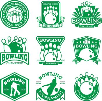 imagem do arquivo vetor para download Logotipos de esportes de boliche