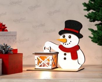 imagem do arquivo vetor para download Luminaria Natalina de Boneco de neve