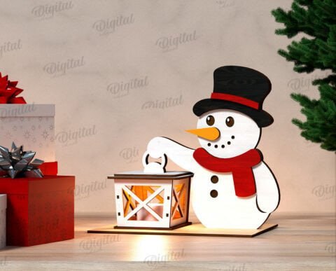 imagem do arquivo vetor para download Luminaria Natalina de Boneco de neve