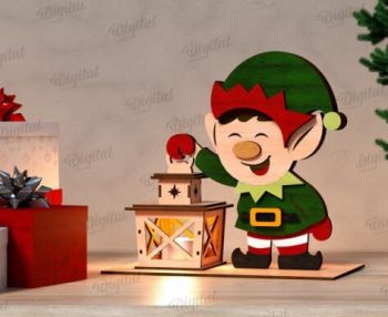 imagem do arquivo vetor para download Luminaria Natalina de Duende 