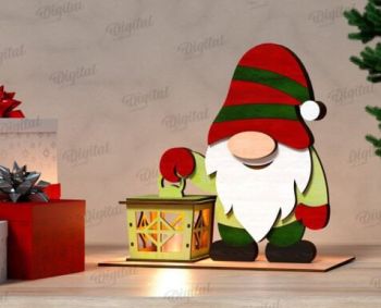 imagem do arquivo vetor para download Luminaria Natalina de Gnomo