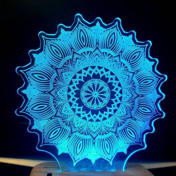 imagem do arquivo vetor para download Luz Noturna Mandala Lâmpada LED 