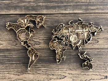 imagem do arquivo vetor para download Mapa Mundial Steampunk