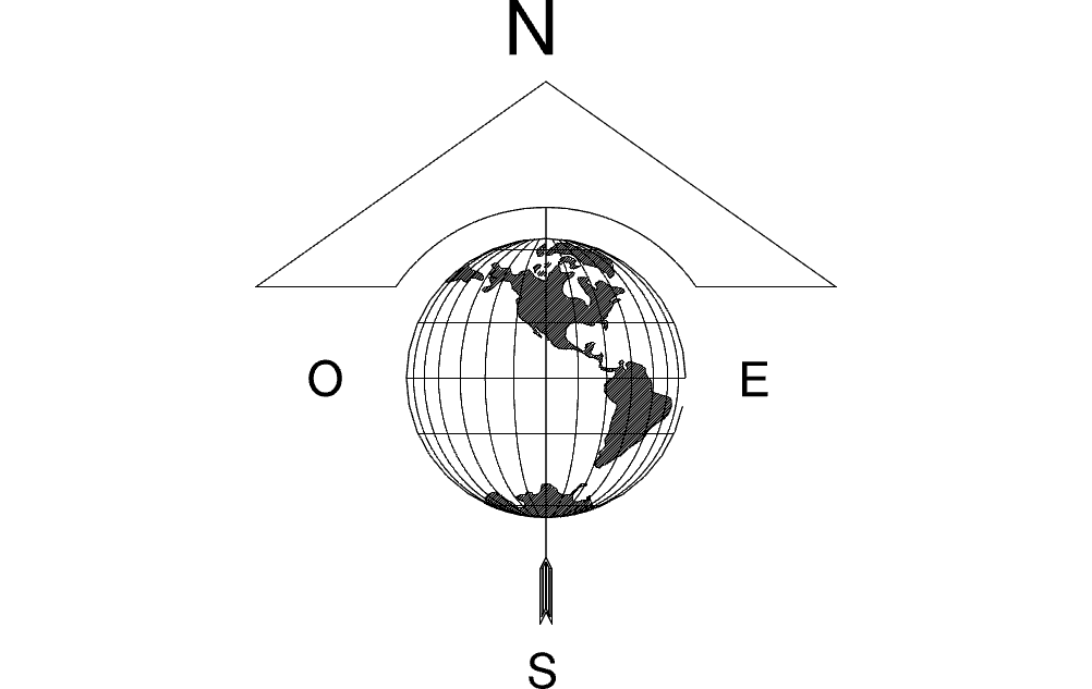 imagem do arquivo vetor para download Mapa do globo da seta norte