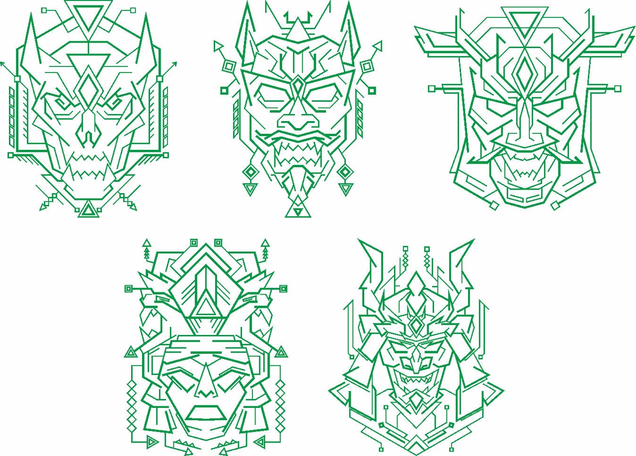 imagem do arquivo vetor para download Máscaras geométricas