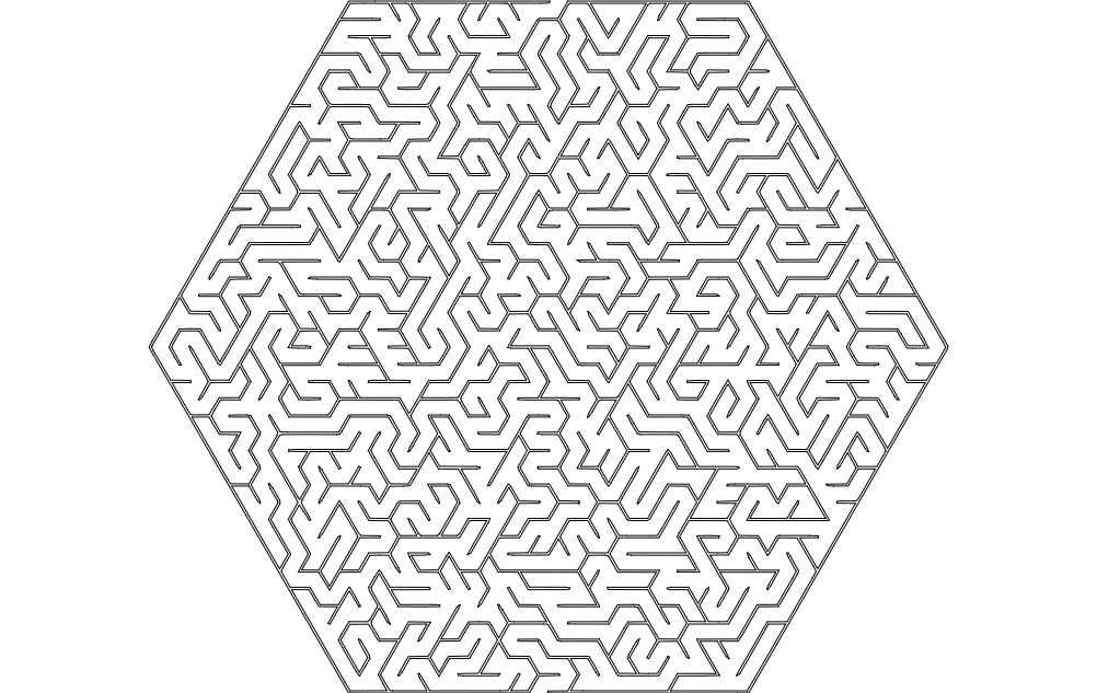 imagem do arquivo vetor para download Maze Hexa Shape