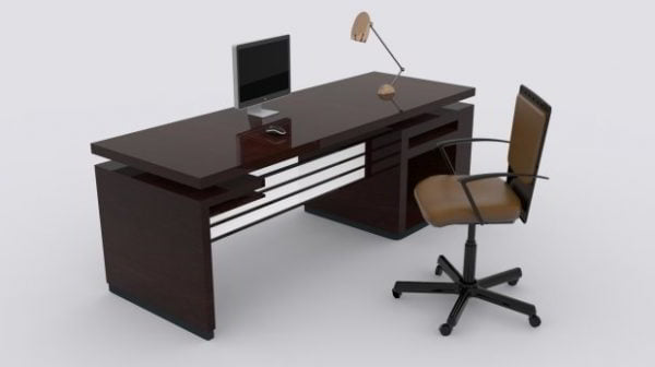 imagem do arquivo vetor para download Mesa de computador de madeira 3D 