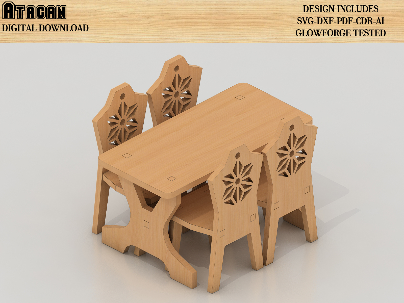 imagem do arquivo vetor para download Mesa e Cadeira Miniatura 