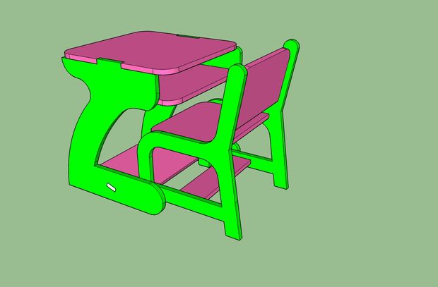 imagem do arquivo vetor para download Mesa e Cadeira para Crianças