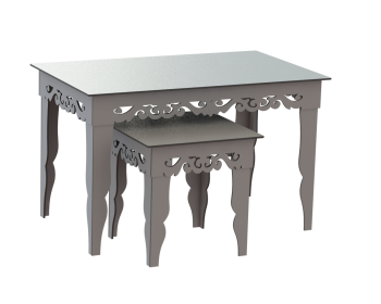 imagem do arquivo vetor para download Mesa provençal com mesinha