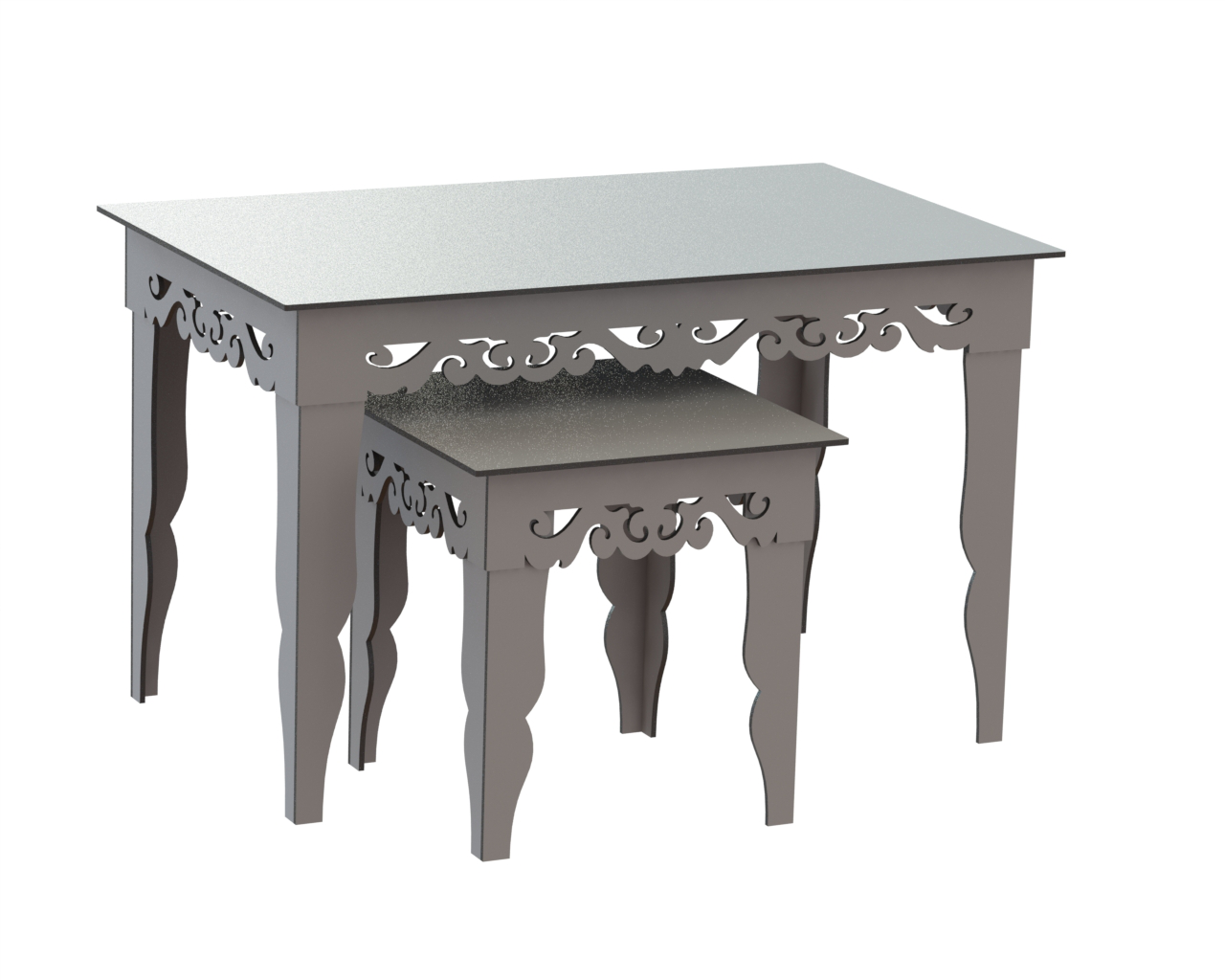 imagem do arquivo vetor para download Mesa provençal com mesinha