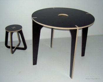 imagem do arquivo vetor para download Mesa redonda e banqueta