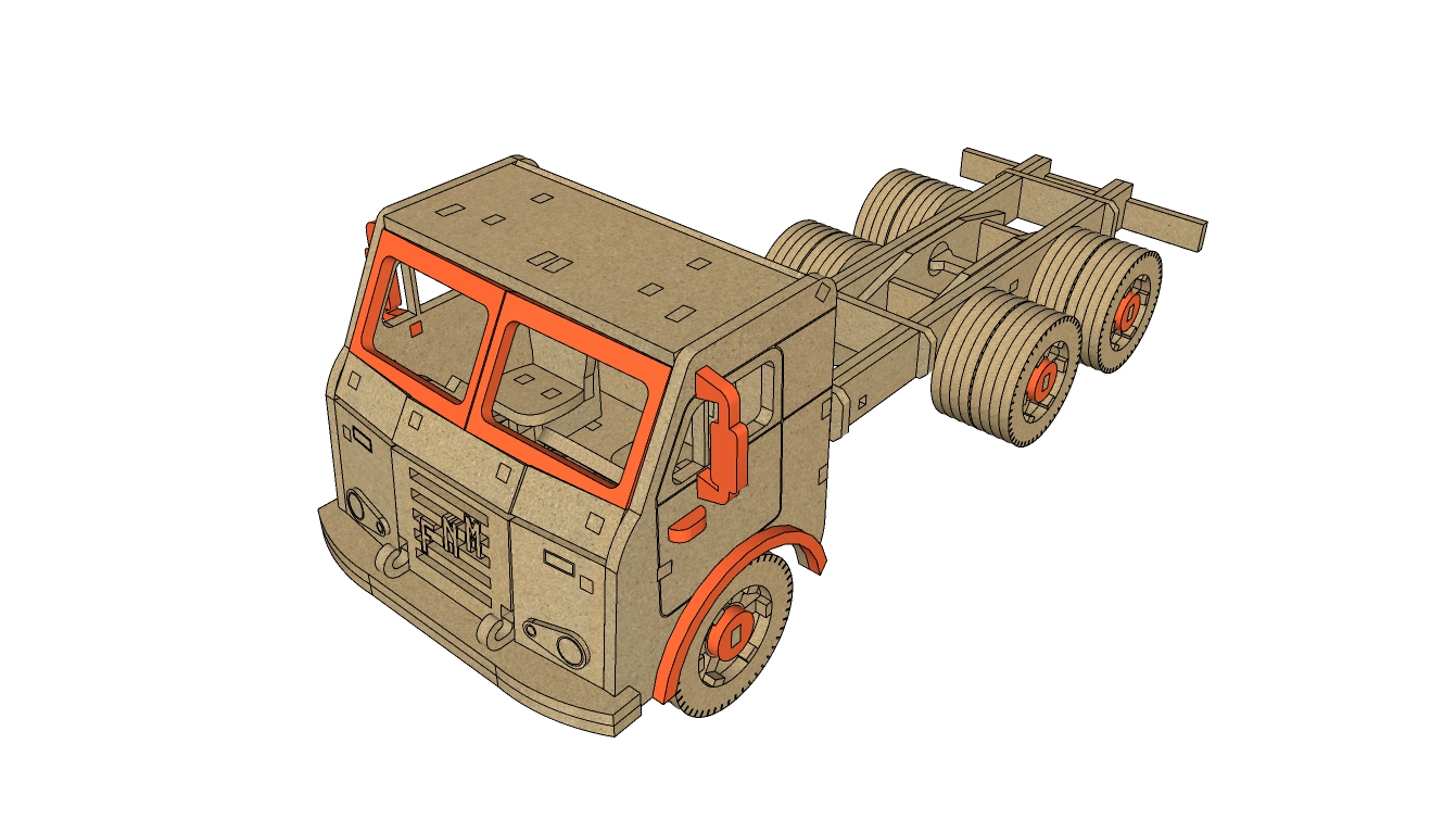 imagem do arquivo vetor para download Miniatura de caminhão FNM D 1000   Boiadeira
