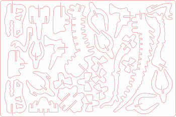 imagem do arquivo vetor para download Modelo Vetorial 3D Dino Puzzle para Corte