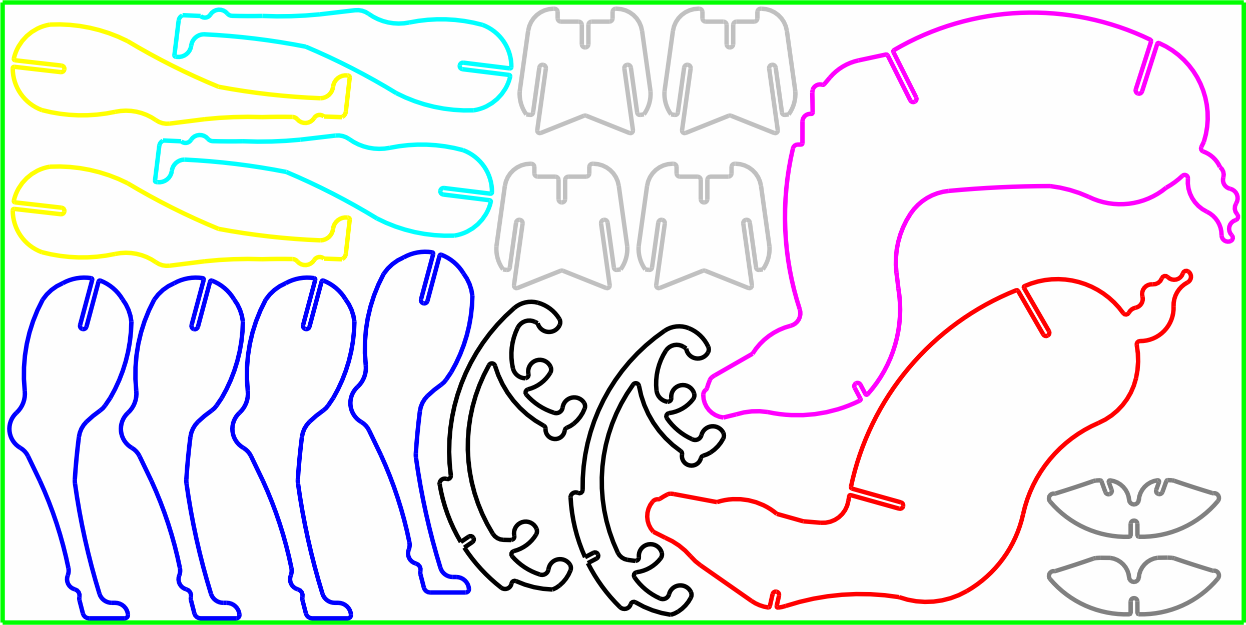 imagem do arquivo vetor para download Modelo Vetorial 3D Renas Puzzle para Corte