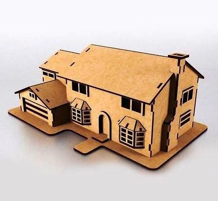 imagem do arquivo vetor para download Modelo de casa dos Simpsons de madeira