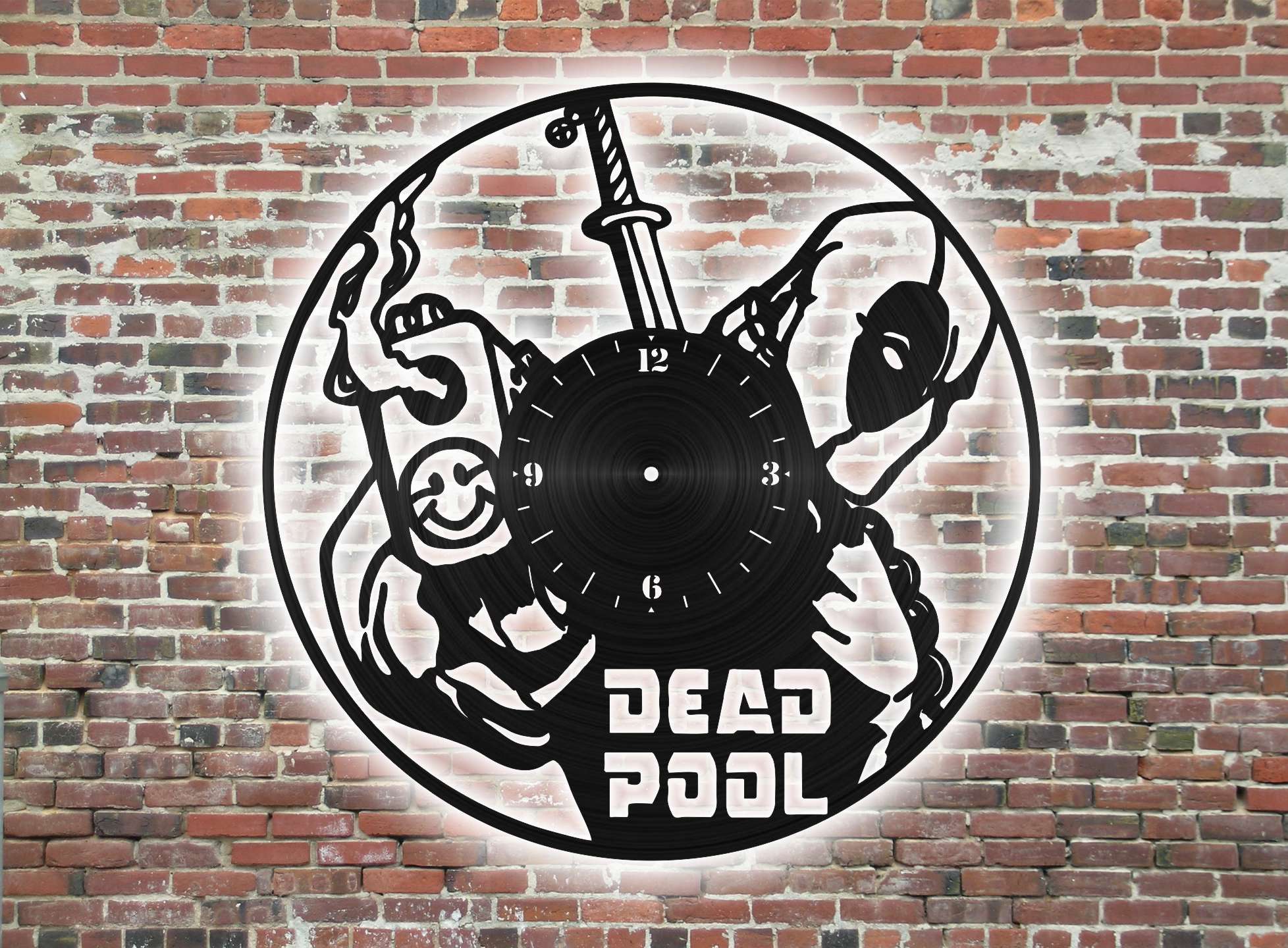 imagem do arquivo vetor para download Modelo de um relógio  temático Dead Pool