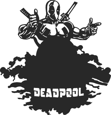 imagem do arquivo vetor para download Modelo de um relógio temático Deadpool