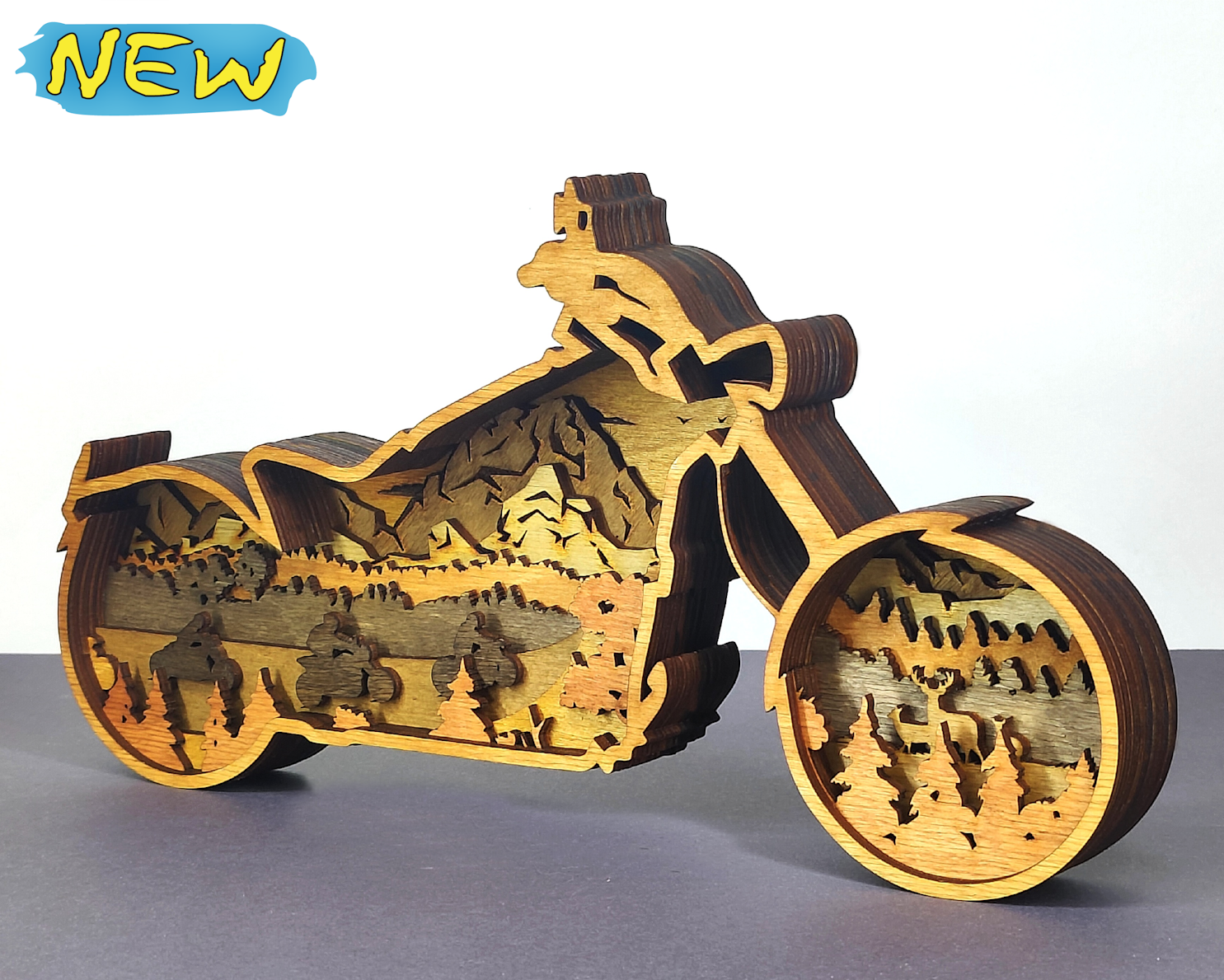 imagem do arquivo vetor para download Moto em Camadas Decorativo