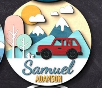 imagem do arquivo vetor para download Nome de bebê temático de carro
