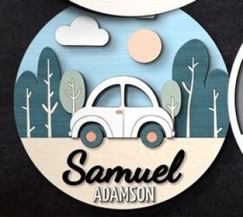 imagem do arquivo vetor para download Nome de bebê temático de carro