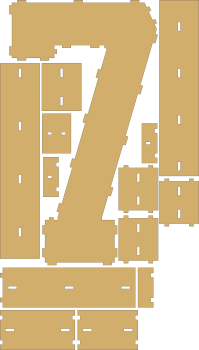 imagem do arquivo vetor para download Numero em forma de caixa Numero 7 30cm