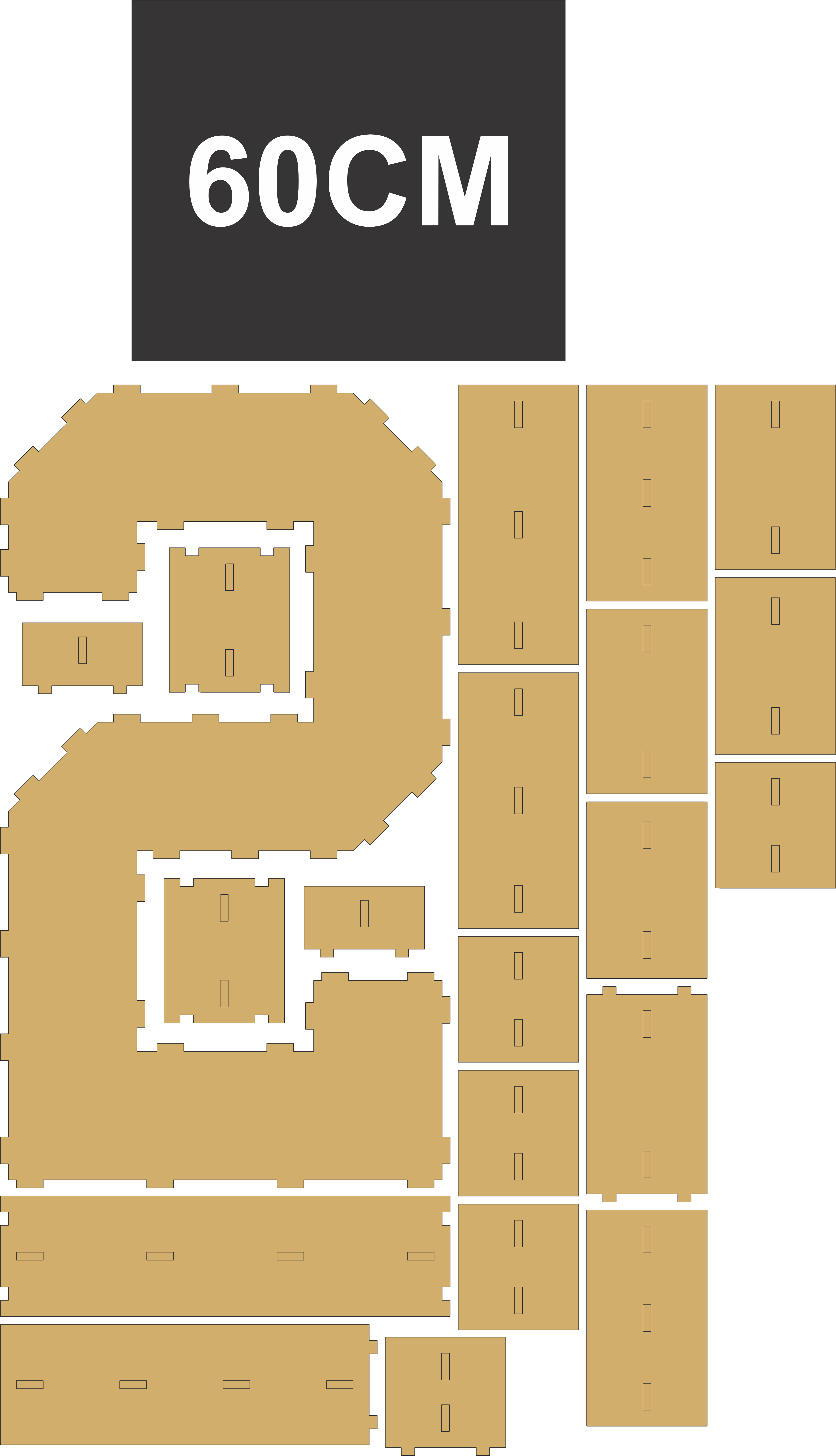 imagem do arquivo vetor para download Numero em forma de caixa Numero 2 60cm