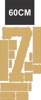 imagem do arquivo vetor para download Numero em forma de caixa Numero 7 60cm