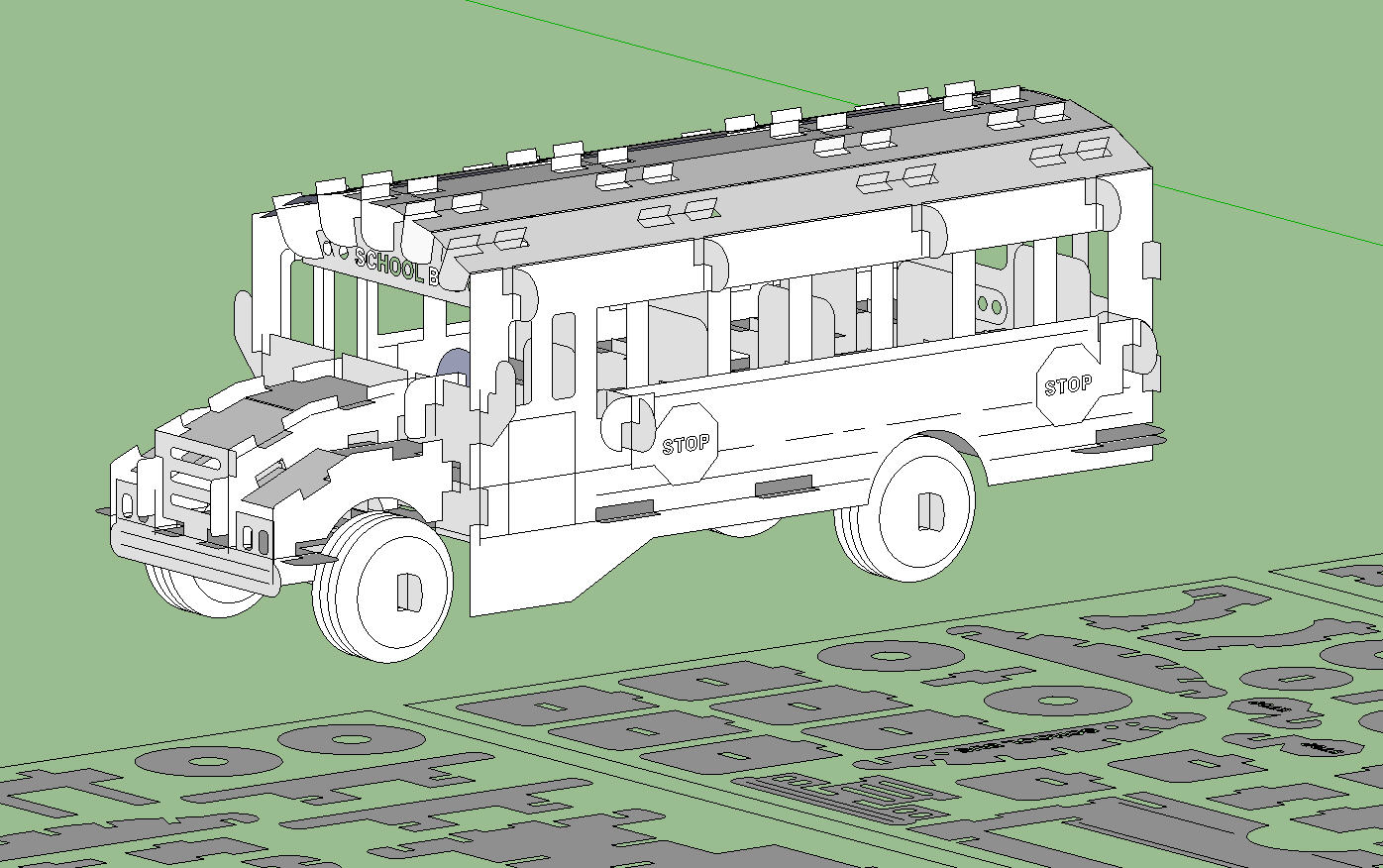 imagem do arquivo vetor para download Ônibus Escolar em miniatura