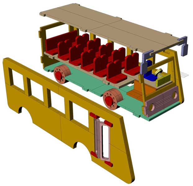 imagem do arquivo vetor para download Ônibus em miniatura