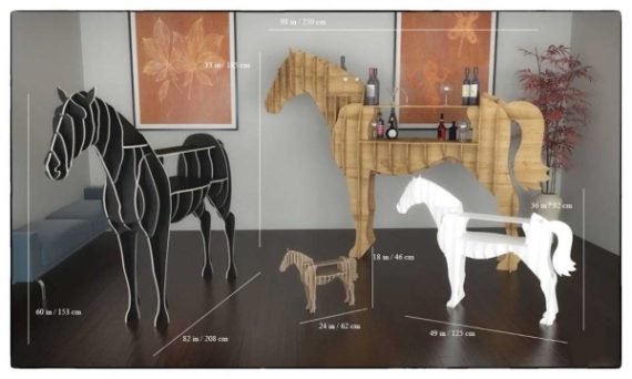 imagem do arquivo vetor para download Organizador de Mesa em Forma de Cavalo