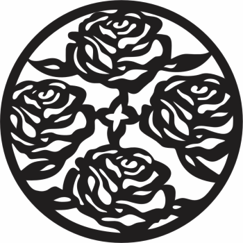 imagem do arquivo vetor para download Ornamento rosas circular