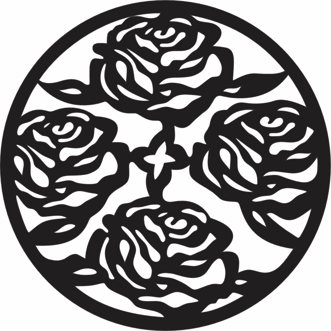 imagem do arquivo vetor para download Ornamento rosas circular
