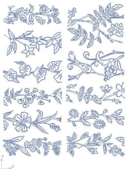 imagem do arquivo vetor para download Ornamentos Florais