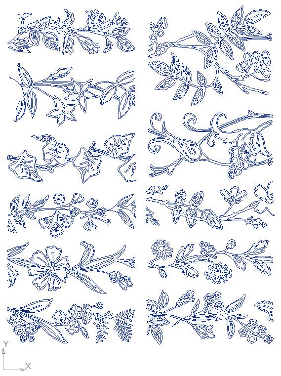 imagem do arquivo vetor para download Ornamentos Florais