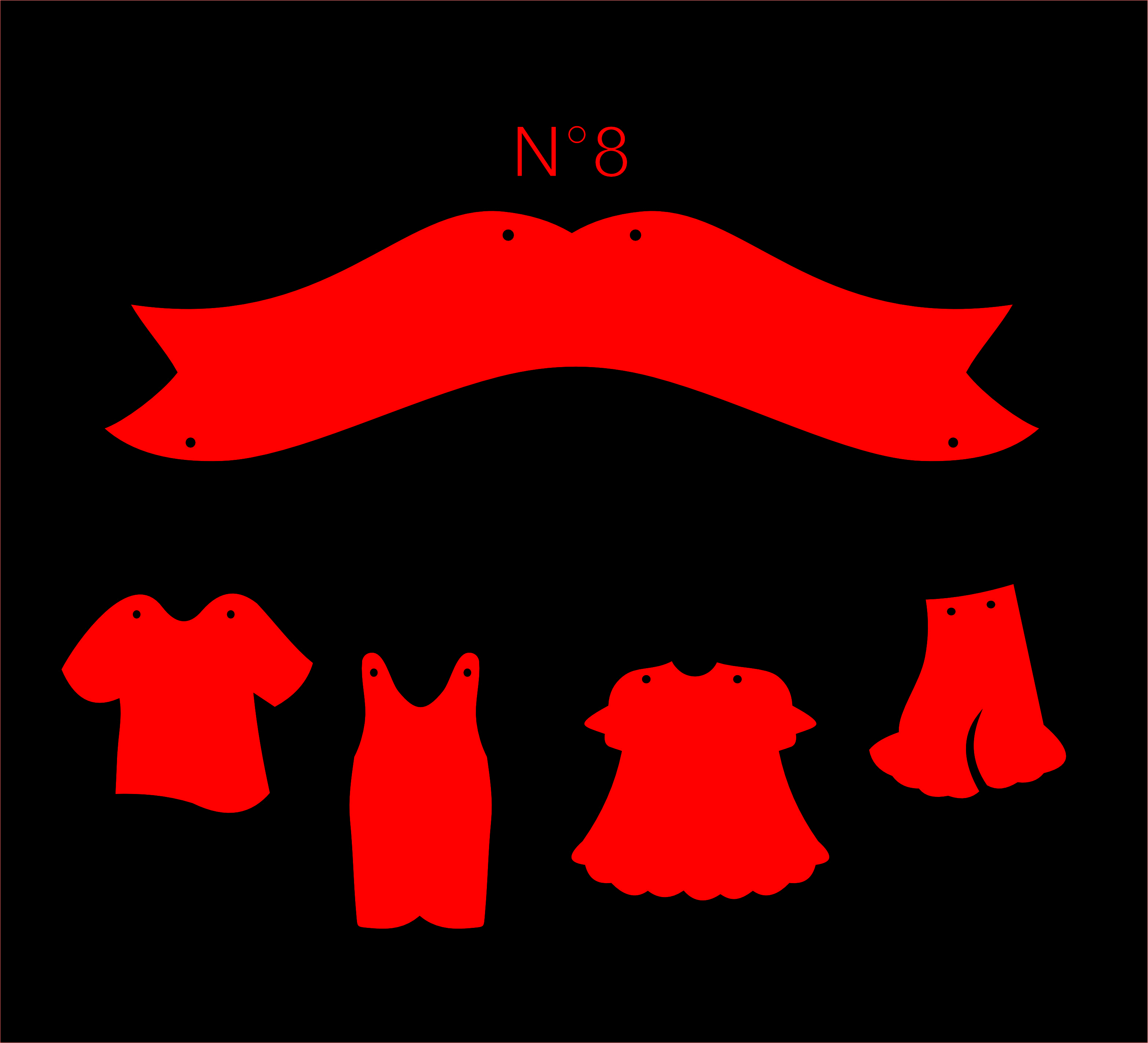 imagem do arquivo vetor para download Placa de peças de roupas