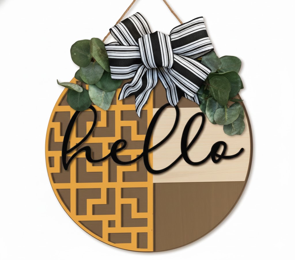 imagem do arquivo vetor para download Placa decorativa, Olá 