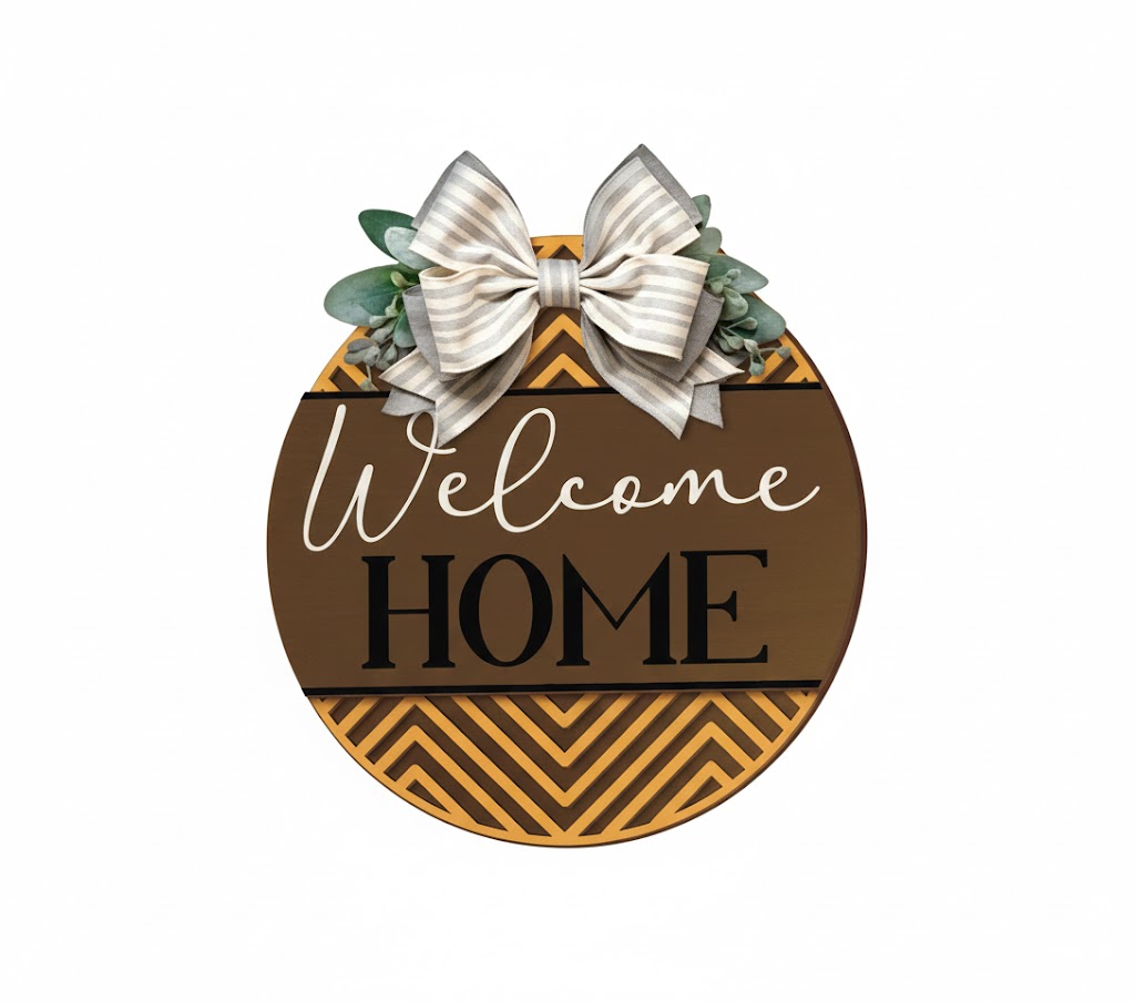 imagem do arquivo vetor para download Placa decorativa de Bem vindo a nossa casa