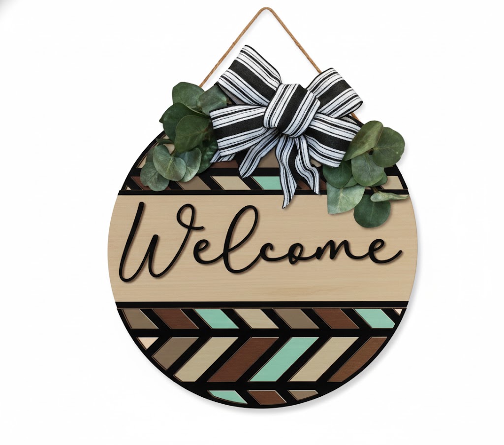 imagem do arquivo vetor para download Placa decorativa de Bem vindo  