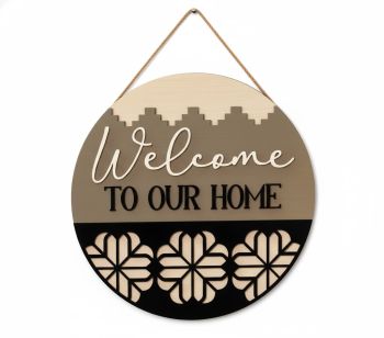 imagem do arquivo vetor para download Placa decorativa de Bem vindo a nossa casa