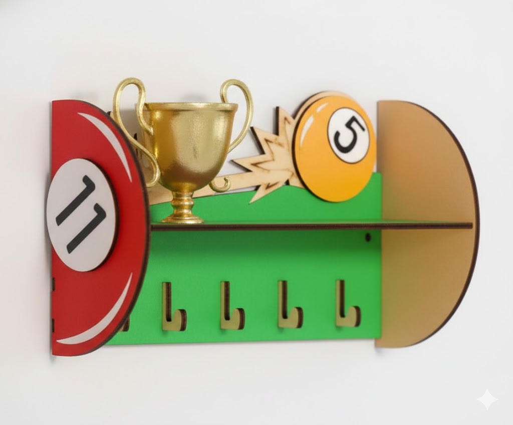 imagem do arquivo vetor para download Porta Chaves Esportivos, Sinuca 